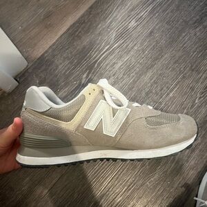 New Balance Taupe and White sneakers